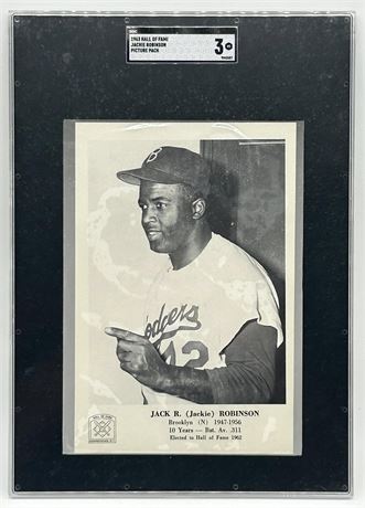 1963 Hall Of Fame Jackie Robinson Picture Pack SGC 3 VG Pop 1, 2 Higher