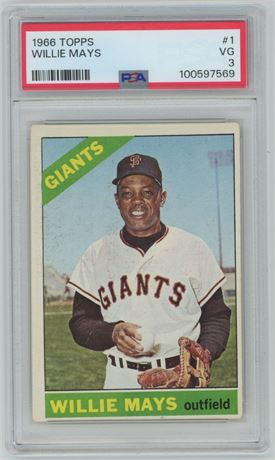 1966 Topps #1 Willie Mays PSA 3 VG