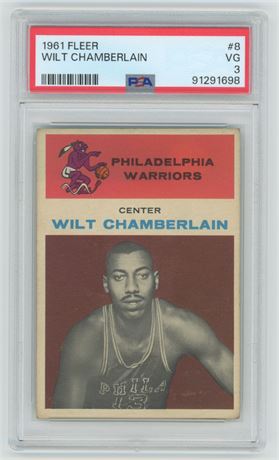 1961 Fleer #8 Wilt Chamberlain RC PSA 3 VG