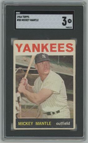 1964 Topps #50 Mickey Mantle SGC 3 VG