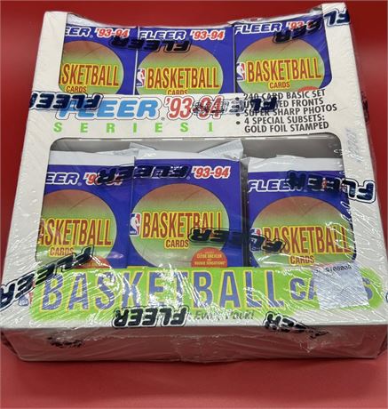 1993 Fleer Basketball Series 1 Jumbo Cello Box (24 Packs) Shaq RC (READ)