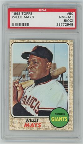 1968 Topps #50 Willie Mays PSA 8 (OC) NMMT