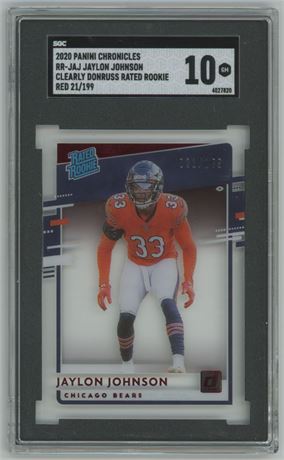 2020 Panini Chronicles Jaylon Johnson RC Red 21/199 SGC 10 GEM MINT