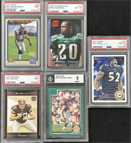 1996-2011 Graded HOF Lot (5) w 4 RC's and Ray Lewis