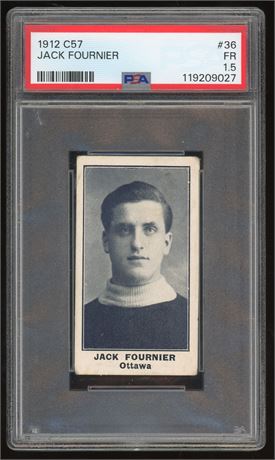 1912 C57 #36 Jack Fournier RC PSA 1.5 FAIR