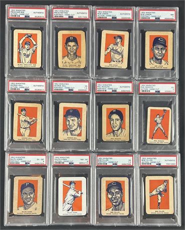 1952 Wheaties PSA Graded Lot (12) w/ Rizzuto, Feller, & Kiner