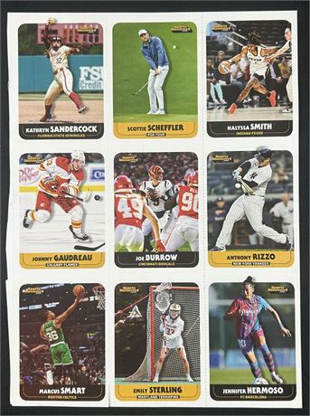 2022 Sports Illustrated for Kids Uncut Sheet w/ Scheffler/Gaudreau/Burrow