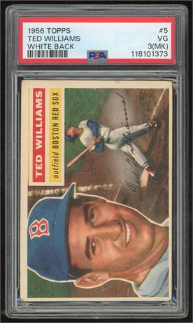 1956 Topps #5 Ted Williams White Back PSA 3 (MK) VG