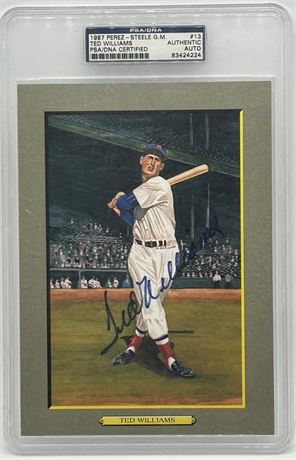 1987 Perez-Steele Ted Williams Autograph PSA Authentic Auto