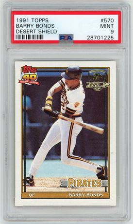 1991 Topps Desert Shield #570 Barry Bonds PSA 9 MINT