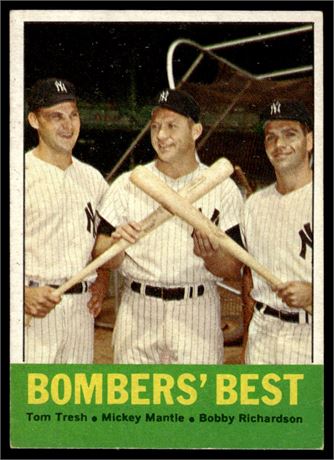 1963 Topps #173 Bombers' Best Mickey Mantle VG-VGEX