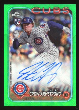 2024 Topps Chrome Logofractor Pete Crow-Armstrong RC Green Auto 10/99