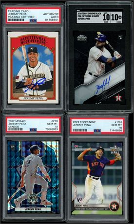2020-2022 Houston Astros PSA/SGC Graded Lot (4) w/ Alvarez & Pena Autos