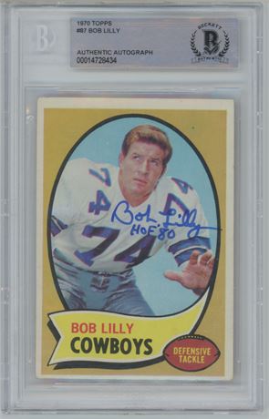 1970 Topps #87 Bob Lilly BGS Authentic Autograph
