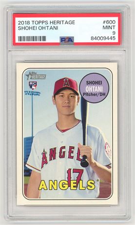 2018 Topps Heritage #600 Shohei Ohtani RC PSA 9 MINT