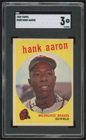 1959 Topps #380 Hank Aaron SGC 3 VG