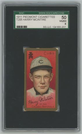 1911 T205 Piedmont Harry McIntire SGC 4 VGEX