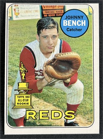 1969 Topps #95 Johnny Bench All Star Rookie NM (Miscut)