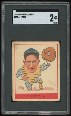 1938 Goudey Heads Up #257 Al Lopez SGC 2 GOOD