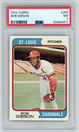 1974 Topps #350 Bob Gibson PSA 7 NM