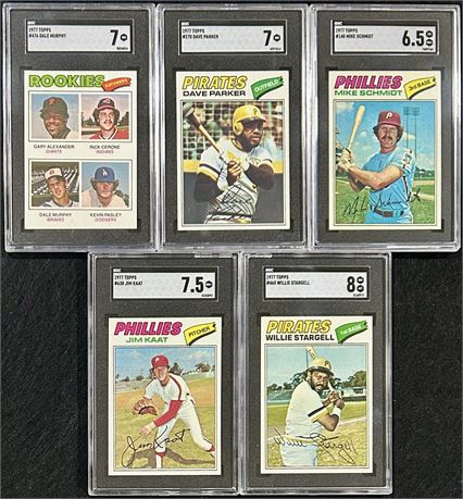 1977 Topps SGC Graded Lot (5) w Parker Murphy Schmidt