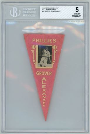 1916 Ferguson Bakery #84 Grover Alexander Felt Pennants BF2 BVG 5 EX