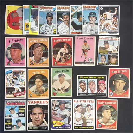 1958-1980 Topps Baseball Lot (23) w/ Stars Low Grade to VGEX READ