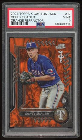 2024 Topps X Cactus Jack Orange Ref Corey Seager 22/25 PSA 9 MINT