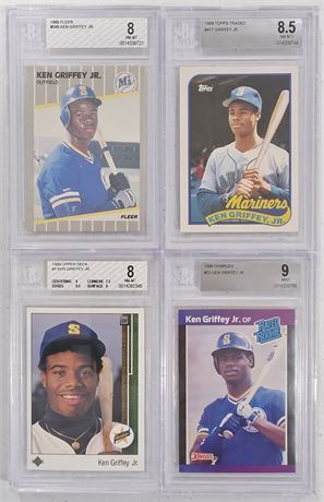 1989 BGS Graded Ken Griffey Jr RC Lot (4) w/ Upper Deck #1