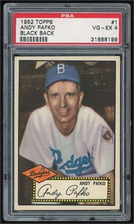 1952 Topps #1 Andy Pafko Black Back PSA 4 VGEX