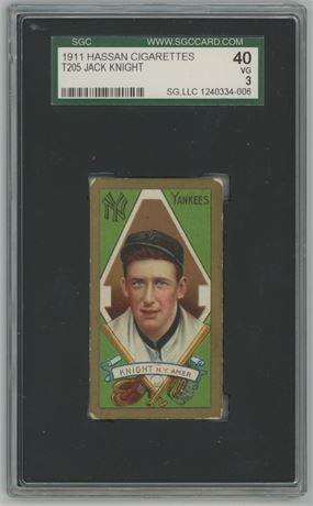 1911 T205 Hassan Jack Knight SGC 3 VERY GOOD