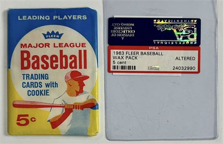 1963 Fleer Baseball Wax Pack 5 Cent Altered