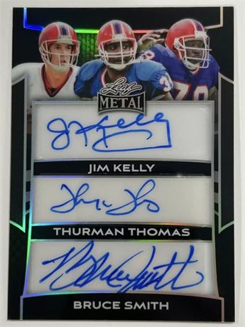 2025 Leaf Metal Jim Kelly/Thurman Thomas/Bruce Smith 3/5 Triple Auto