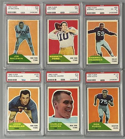 1960 Fleer Football PSA Graded Lot (6)
