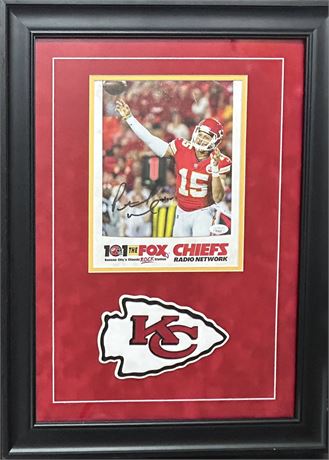 Patrick Mahomes Signed 101 "The FOX" Radio Station Promo Framed/Matted JSA