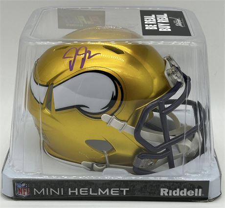 Justin Jefferson Autographed Riddell Flash Mini Helmet Beckett