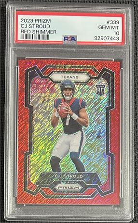 2023 Prizm #339 CJ Stroud RC Red Shimmer 30/35 PSA 10 GEM MINT