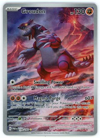 2023 Pokemon Paradox Rift #199 Groudon Illustration Rare Holo