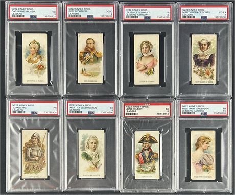 1889 N222 Kinney Brothers Leaders PSA Graded Lot (8) w/ Joan D'Arc