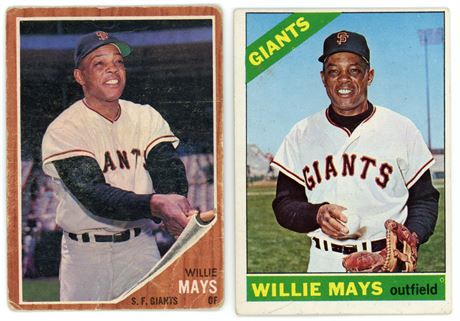 1962-1966 Topps Willie Mays Low Grade to VGEX