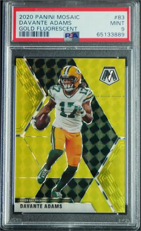 2020 Panini Mosaic #83 Davante Adams Gold Fluorescent 17/20 PSA 9 MINT