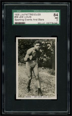 1935 JA Pattreiouex #56 Joe Louis RC Sporting Events & Stars SGC 7 NM