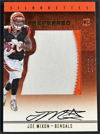 2017 Panini Preferred #66 Joe Mixon RPA Silhouettes 29/49 Jumbo Patch