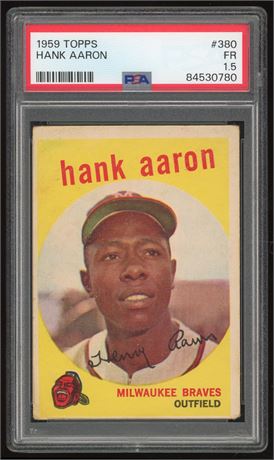 1959 Topps #380 Hank Aaron PSA 1.5 FAIR