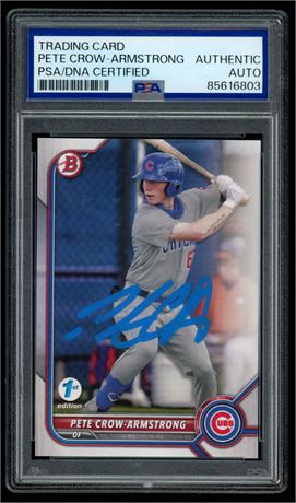 2022 Bowman 1st Edition Signed Pete Crow-Armstrong PSA Authentic Auto