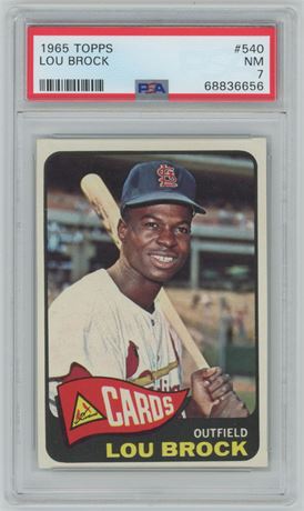 1965 Topps #540 Lou Brock Hi# PSA 7 NM