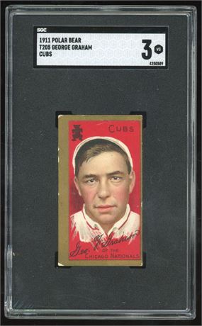 1911 T205 Polar Bear George Graham SP Cubs SGC 3 VG