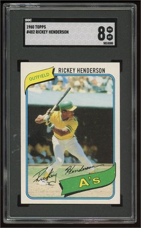 1980 Topps #482 Rickey Henderson RC SGC 8 NMMT Centered