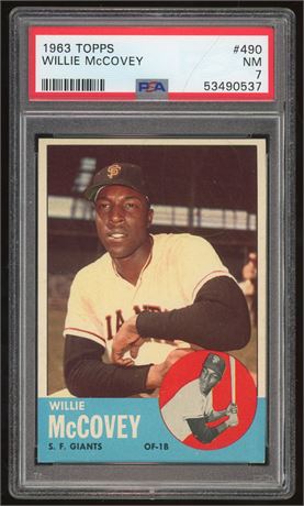 1963 Topps #490 Wille McCovey PSA 7 NM Nicely Centered