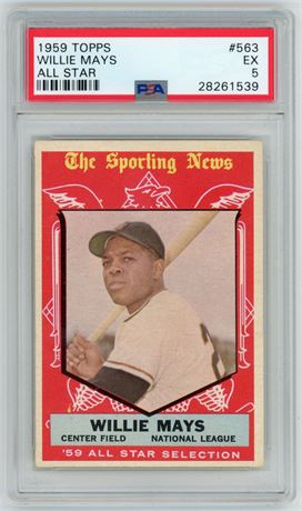 1959 Topps #563 Willie Mays Hi# All-Star PSA 5 EX